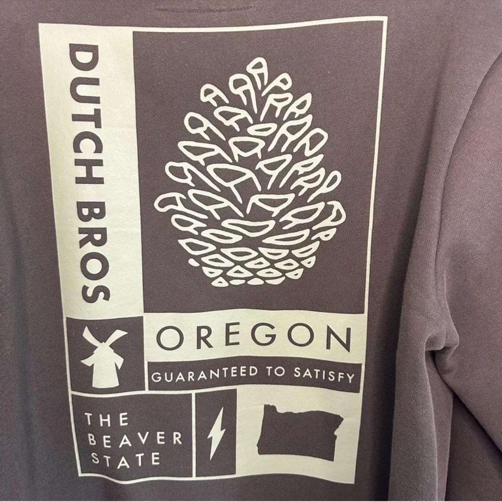 Dutch Bros LARGE Camo Green Oregon State Hoodie "The Beaver State” RARE 🦫 DB - Picture 3 of 5